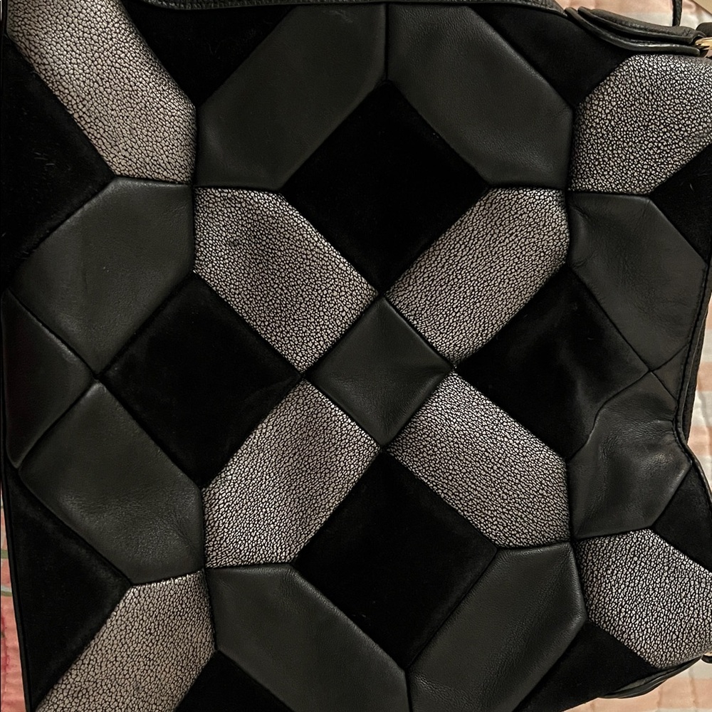 Coach Black Patchwork Leather Shoulder Bag - Picture 13 of 15